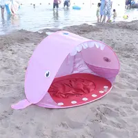 Taşınabilir UV koruma Pop Up bebek plaj çadırı çocuklar için havuz ile