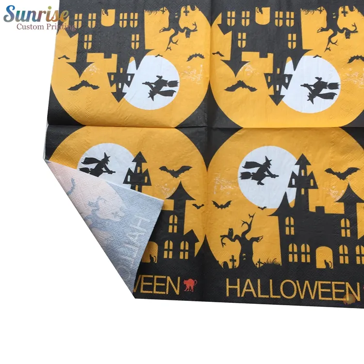 Logo printed paper cocktail napkin for Halloween