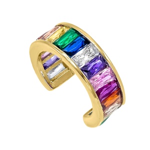 Bijoux bohèmes Bijoux Hip Hop <span class=keywords><strong>Argent</strong></span> 925 Pas de piercing Baguette CZ Boucles <span class=keywords><strong>d</strong></span>'oreilles manchette 2019 - Product Image 2