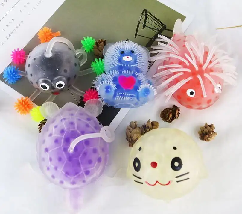 Tpr animals Gel Filled Stress Squeeze Bead Ball Toy fish bear dinosaur bead ball animal model bead stress ball