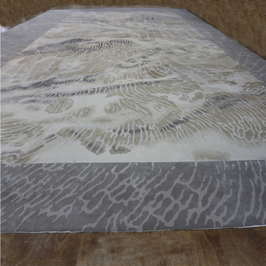 <strong>Grey</strong> and Cream Carpet Textures Motif Hand Tufted Carpet Large <strong>Rugs</strong> <strong>Living</strong> <strong>Room</strong> - Product Image 4