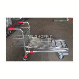 Ağır dört tekerlekli tekerlekli kargo kolu platformu sepeti depo arabası örgü yapısı ile OEM özelleştirilebilir - Product Image 4