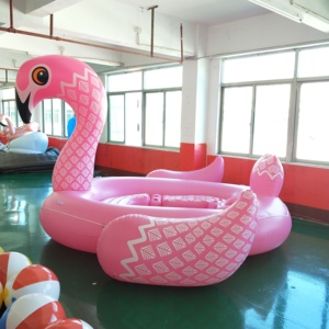 6 Người Lớn Màu Hồng Inflatable Flamingo Pool <span class=keywords><strong>Float</strong></span> Island - Product Image 3