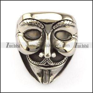 Anello da Uomo in Acciaio Inossidabile con Design del Personaggio <span class=keywords><strong>Vendetta</strong></span> V del Film, Faccia di Clown Sorridente, Teschio Placcato Oro Argento, <span class=keywords><strong>Vendetta</strong></span> - Product Image 4