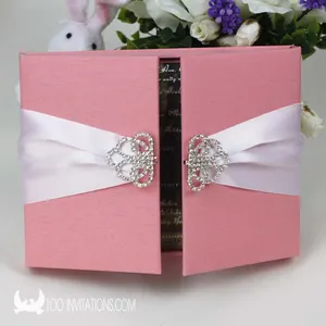 custom design luxury gatefold silk invitation box