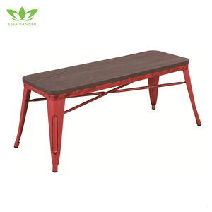 Industrial comedor <span class=keywords><strong>Banco</strong></span> 2 Persona madera Vintage Metal del asiento <span class=keywords><strong>respaldo</strong></span> - Product Image 3