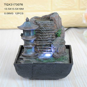 Coloré Intérieur décorations endommagé épave statues fontaine d'eau avec éclairage - Product Image 6