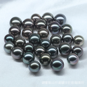 3A 10-11mm wholesale big size loose undrilled half drilled peacock black blue green Tahitian Tahiti pearls