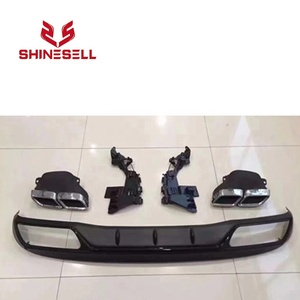 Ap02 — Kit de diffuseur arrière avec tuyau d'échappement, couleur argent, pour <span class=keywords><strong>Mercedes</strong></span> <span class=keywords><strong>Benz</strong></span> W205, 4 portes, classe C, C63 AMG, 2015 à 2018 - Product Image 5