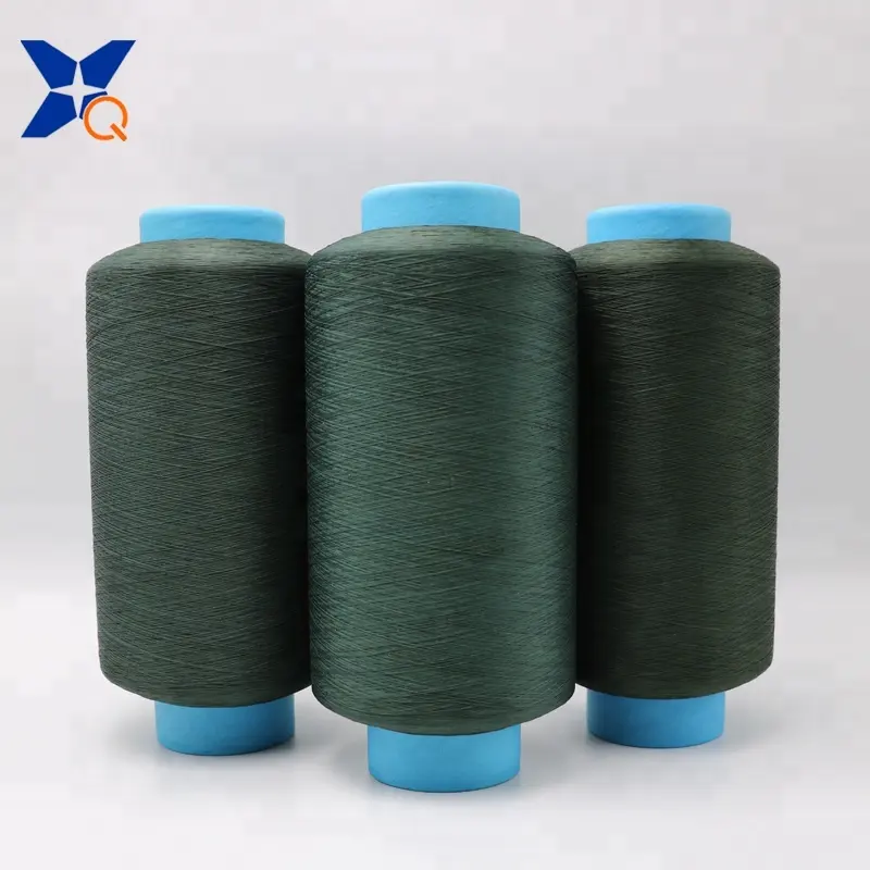 Koper plated CuS acryl geleidende filamenten 75D/40F DTY groene kleur garen voor anti bacteriën sokken/beddings-XT11123