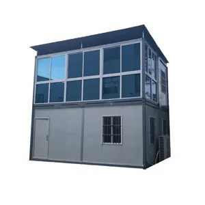 Nieuwste 2 vloeren sandwich panel geprefabriceerde geïsoleerde container huizen voor woning en kantine
