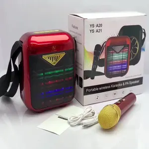 Altavoz de Karaoke portátil con micrófono para exteriores, YS-A21, inalámbrico, compatible con BT/USB/tarjeta TF/Aux/FM
