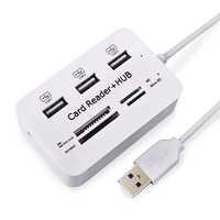 Çok mikro USB şarj Hub 2.0 OTG Combo USB Splitter uzatma portu SD TF kart okuyucu Hub bilgisayar pc için