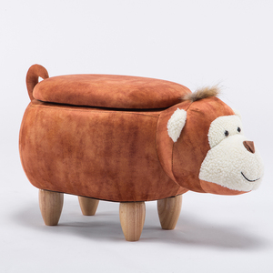 Mono en forma de Niños de jardín de infantes taburete Animal otomano taburete de asiento suave - Product Image 2