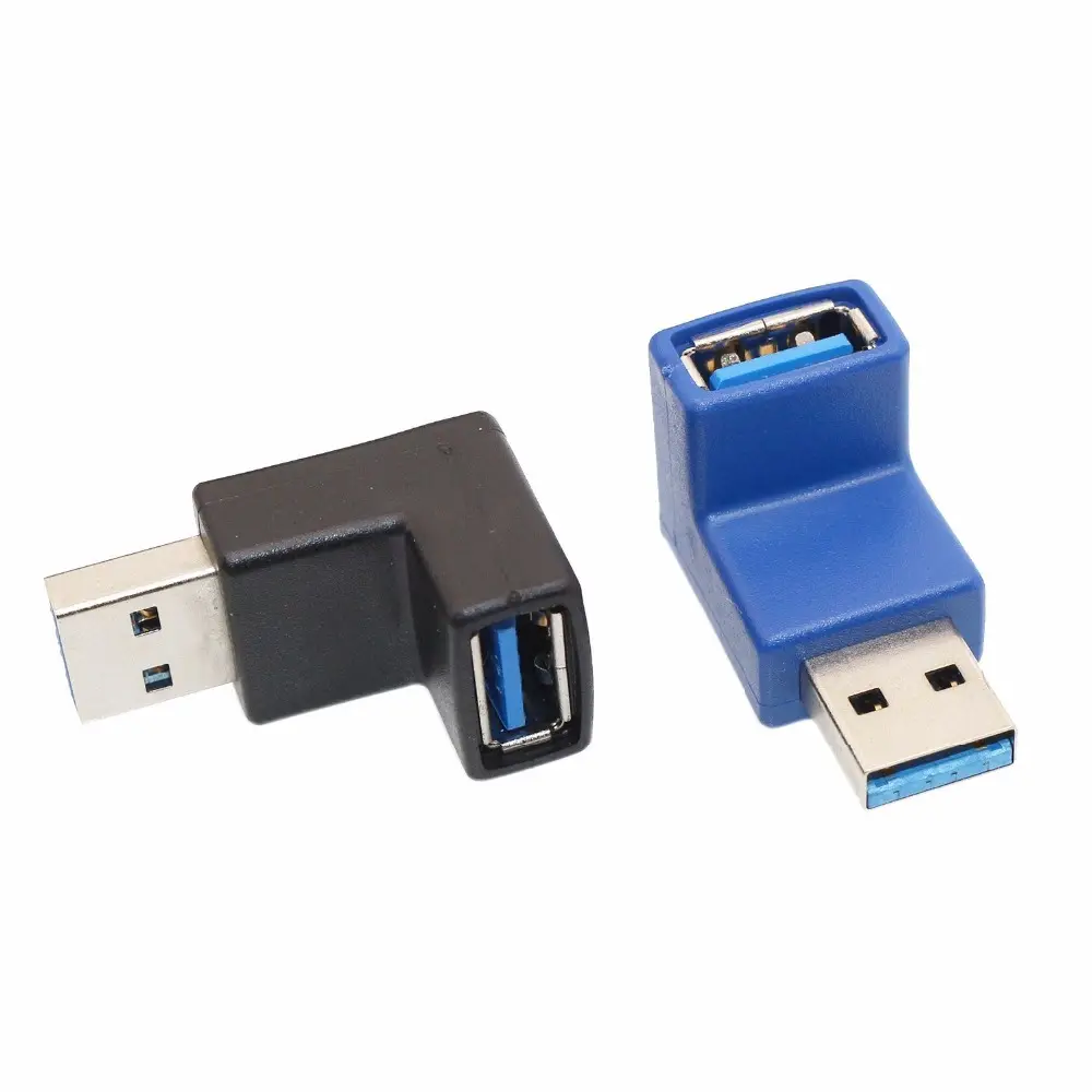 USB3.0 AF L 모양 변환기 어댑터 USB 3.0 남성 여성 90도 각도 플러그
