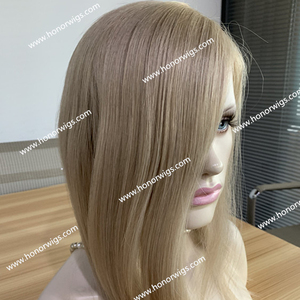 HT703 <span class=keywords><strong>Gris</strong></span> Blonde Couleur #23 Toupet Personnalisé pour <span class=keywords><strong>Femme</strong></span> 6 "x 8" 7 "x 9" Conception de Base Partie Gauche Partie Droite <span class=keywords><strong>Cheveux</strong></span> Raides Soyeux 14 pouces Longueur - Product Image 1