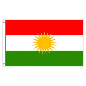 Sản Phẩm Mới Cờ Kurdistan Quốc Gia Người Kurdistan Dệt Polyester Giá Rẻ 100%