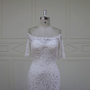 HD018 nouvelle conception encolure robe de <span class=keywords><strong>mariage</strong></span> de luxe lourd perles sexy sirène robes de mariée 2017 - Product Image 2