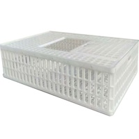 Cage de transport empilable, pliable et emboîtable en plastique grillagé pour volailles vivantes, lapins, colombes, cailles et poussins
