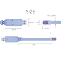 Câble de console série USB vers RJ45 avec puce FTDI de 1,8 m (6 pi) pour routeurs