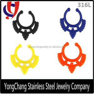 Hermoso y encantador color acrílico <span class=keywords><strong>nariz</strong></span> anillos para descuento - Product Image 3