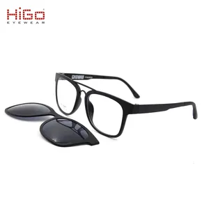2021新款时尚眼镜框双桥ultem夹式眼镜偏光镜片