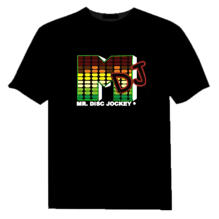 Футболка для ночного клуба, DJ, мигающая светодиодная футболка с активным звуком, индивидуальная футболка с вашим собственным дизайном