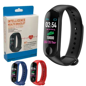 M3 Gelang Pintar Fitness IP67, Tahan Air Monitor Detak Jantung Monitor Tidur Gelang Pintar PK Mi Band Dapat Dilepas