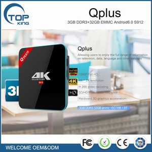 Q Più Amlogic 912 Box Tv Android 6.0 3G/32G 1000 M LAN 2.4G/5G Wifi Bluetooth 4.0 KDPLAYER 16.1 smart media player PK X96 - Product Image 1