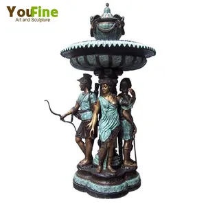 Sexy Dame mit Urne Bronze Statue Skulptur Brunnen Garten Dekor Wasser brunnen