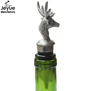 Stag Wine Saver Bottle Stopper Pewter Novelty Bottle Stoppers Reindeer Deer Stag