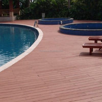 Revêtement de terrasse en composite bois-plastique imperméable, résistant aux UV, pour extérieur, dalles de terrasse WPC DIY / Revêtement de terrasse WPC à bas prix