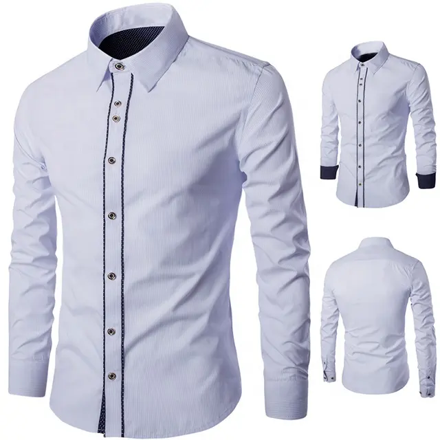 2023 New Design cheap OEM Turn-down Collar Poplin classic white slim shirt