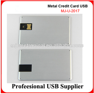 Memoria USB formato tarjeta de crédito Carcasa metalizada color plata Ref - Product Image 1