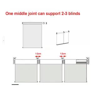 No MOQ Heavy Duty Motorized Roller Blinds Mechanism 38mm Middle Joint/middle Bracket Manual and Motorised Middle Joints Metal