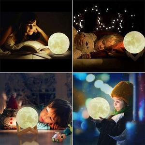Nhà Máy Giá điều khiển cảm ứng 8-20cm Ajustable độ sáng <span class=keywords><strong>LED</strong></span> ánh sáng ban đêm USB sạc ấm lạnh 3D ánh sáng mặt Trăng với đứng - Product Image 6