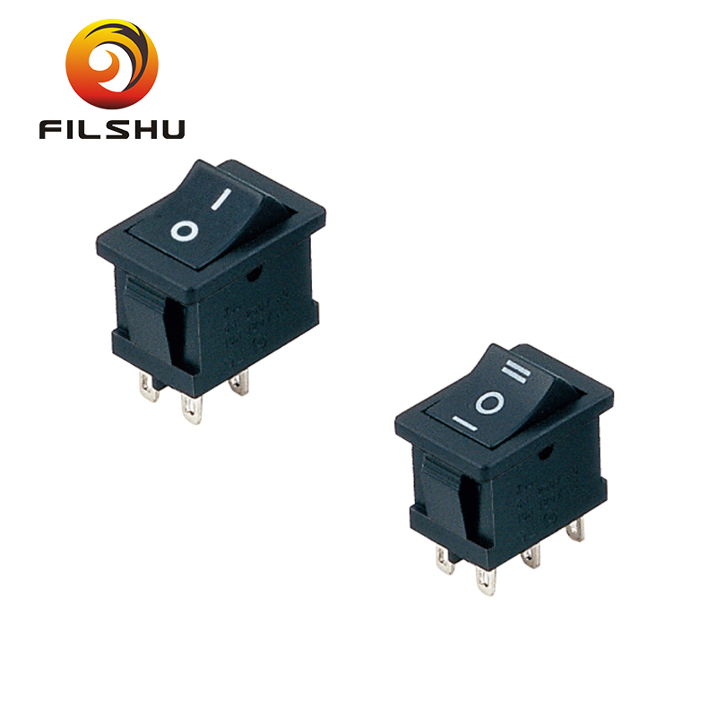 Timer Rocker Switch KCD1 - 6A 250V Round Leci RS601 With Pin Diagram (2 Pack Black)