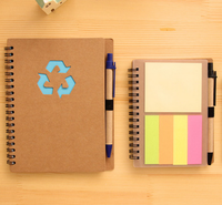 Carnet A5 écologique avec stylo et note autocollante