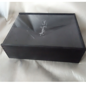 Hộp Đựng Quà Bằng Gỗ Có Nắp Trượt Bằng Acrylic In Logo Riêng Biệt Hộp Quà Màu Đen - Product Image 3