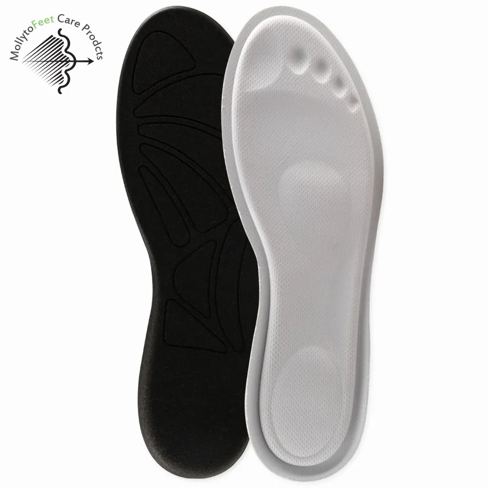 For Shoe Insoles 2022 Newest Unisex Shock Absorption Foot Pain Relief Soft Comfortable Mesh Fabric Memory Foam Support Sport Insoles For Shoes