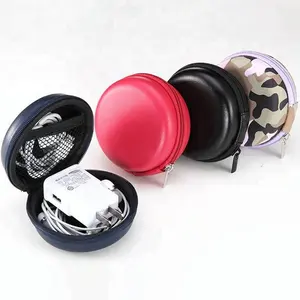 Round Hard Shell Waterproof Storage EVA Earphone Travel Case