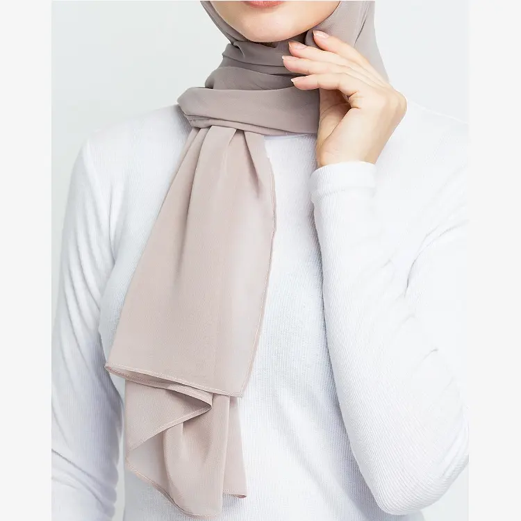 Écharpe islamique en mousseline de soie, Hijab, grande et grande, 180x70cm, châle épais et doux