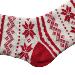 Women's Fair Isle Christmas <strong>Socks</strong> - Fuzzy Winter <strong>Socks</strong> with Snowflake Designs - Product Image 2