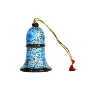 Ornamento de Navidad personalizado pintado a mano, Bola de adorno, estrella, corazón, campana, azul y plateado - Product Image 3