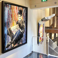 Sculpture murale en fibre de verre et résine, personnalisable, polie et brossée, reproduction d'art moderne de personnages de films et de séries TV, 120 cm