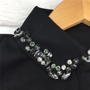Nueva blusa desmontable medias camisas elegante moda mujer cuello con diamantes de imitación - Product Image 5