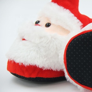 Noel hediyesi kızlar fantezi peluş kışlık terlik kırmızı benzersiz kaymaz yatak odası kadın Santa terlik noel - Product Image 4