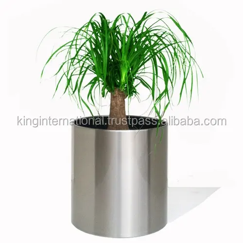 Pot Bunga Stainless Steel/Pot Kebun, Pot Bunga Bentuk Bulat