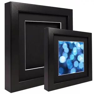 Profession eller Hersteller Benutzer definierte Größe Moderner Kunststoff Black Shadow Box Bilderrahmen mit Glas
