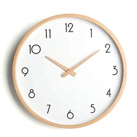 Stille Wandklok Hedendaagse Nauwkeurige Sweep Beweging Houten Frame